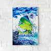 Maxcorners Mahi Mahi Fishing Ocean Camo Splash Design Personalized Name 3D Poster