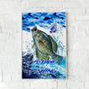 Maxcorners Crappie Fishing Ocean Camo Splash Design Personalized Name 3D Poster