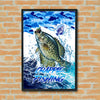 Maxcorners Crappie Fishing Ocean Camo Splash Design Personalized Name 3D Poster