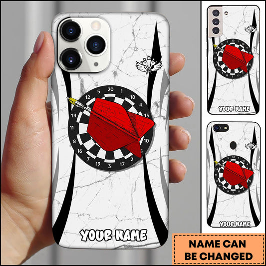 Maxcorners Darts Red Dartboard Target Multicolor Personalized Name 3D Phone Case