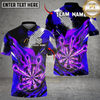 Maxcorners Darts Flaming Dartboard Grunge Dot Design Personalized Name, Team Name Unisex Shirt (4 Colors)
