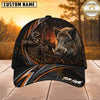 Maxcorners Hunting Orange Stripe Skull Archer and Deer Sunset Design Personalized 3D Cap