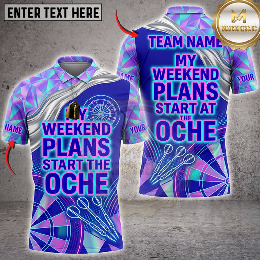 Maxcorners Darts Purple Neon Weekend Plans Target Oche Personalized Name 3D Unisex Shirt
