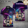 Maxcorners Bowling And Pins Cat Gang Customized Name, Team Name 3D Shirt (4 Colors)