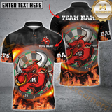 Maxcorners Darts Bullseye Multicolor Option Customized Name, Team Name 3D Polo Shirt