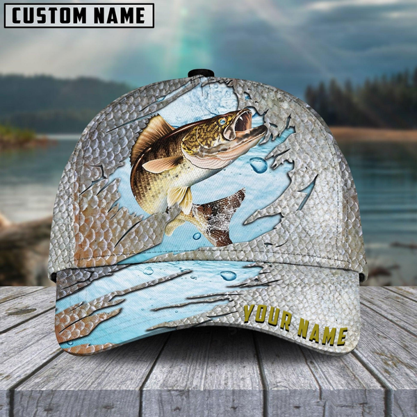 Maxcorners Walleye Fish Cool Fishing Customized Name 3D Cap