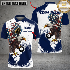 Maxcorners Billiards 8-Ball Pool Eagle Paint Personalized Name Shirt (4 Colors)