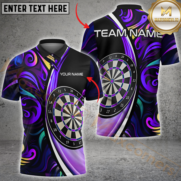 Maxcorners Darts Psychedelic Dartboard Multicolor Customized Name, Team Name 3D Shirts