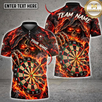 Maxcorners Darts & Explosive Bullseye Flame Graphic Customized Name, Team Name 3D Shirts