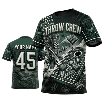 Maxcorners Cornhole Throw Crew Black Board Personalized Name 3D Unisex Shirt
