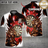 Maxcorners Darts Furious Monkey Mascot Throwing Stance Dartboard Lightning Graphic Multicolor Customized Name, Team Name 3D Shirts