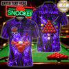 Maxcorners Billiard Apparel Glowing Triangle Rack Multicolor Customized Name 3D Shirt