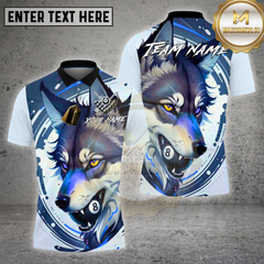 Maxcorners Billiards Shirts 8-Ball Wolf Dynamic Design Multi Options Personalized Name, Team Name 3D Shirt
