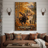 Maxcorners Bass Fishing Retro Sunset Wildlife Personalized Canvas Wall Art
