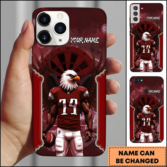 Maxcorners Darts American Football Eagle Player Dartboard Multicolor Personalized Name 3D Phone Case