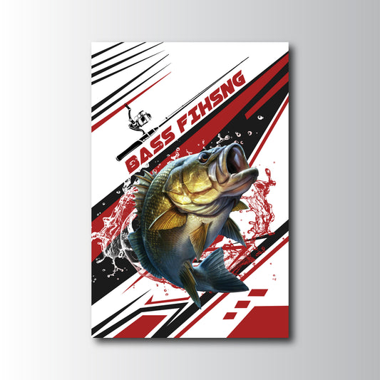 Maxcorners Bass Fishing Dynamic Splash Graphic Personalized Name 3D Poster
