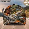 Maxcorners Fishing Graphic Camo Texture Splash Angler Customized Name 3D Cap