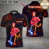 Maxcorners Neon Flamingo Night Golf Polo Personalized Name, Team Name 3D Shirt (4 Colors)