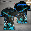 Maxcorners Bowling & Pins Flame Aura Dragon Customized Name, Team Name 3D Shirt (4 Colors)