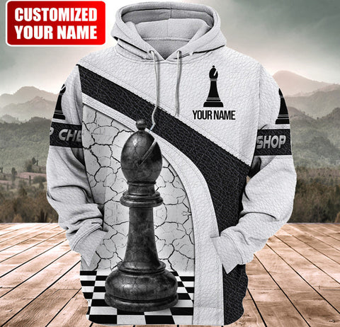 Maxcorners Royal Gambit Chess Customized Name 3D Shirt