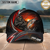 Maxcorners Fishing Skull Angler Red Wave Personalized 3D Cap