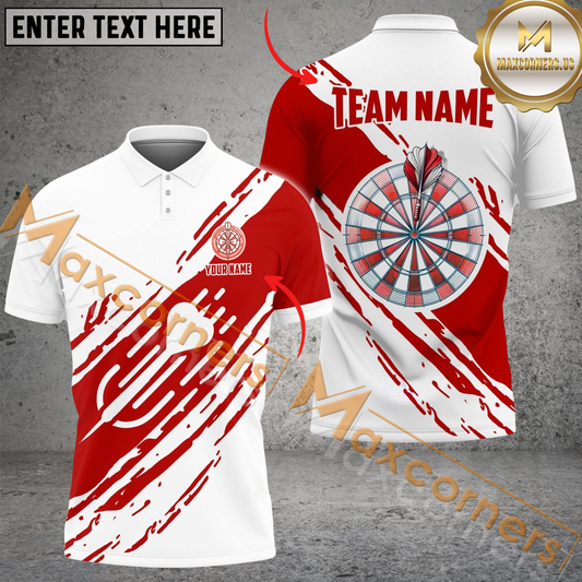 Maxcorners Darts Dartborad  Mutilcolor Options Personalized Name, Team Name 3D Polo Shirt