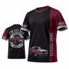 Maxcorners Personalized Car Classic Muscle Car 3D T-Shirt – Black Burgundy Classic Drive and Silver Muscle Car