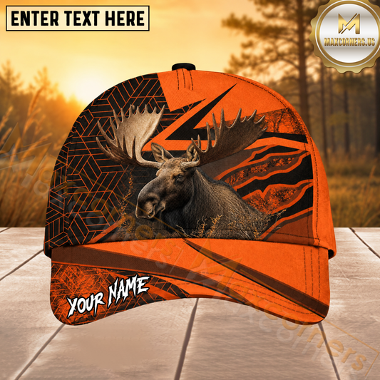 Maxcorners Moose Hunting Leather Patch Personalized 3D Cap