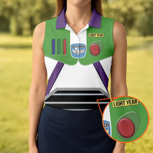 Maxcorners Sci Fi Space Ranger Costume Hawaiian Golf Shirt, Golf Polo For Women, Printed Golf Shirt LM1507