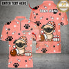 Maxcorners Bowling Pug Lover Multicolor Customized Name, Team Name 3D Shirts