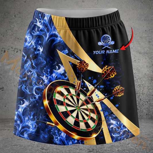 Maxcorners Darts Flame Leopard Print Dartboard Personalized 3D Skirts With Shorts