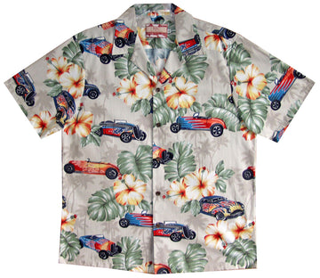 Maxcorners Hawaiian Hot Rods Men's Hawaiian Shirt