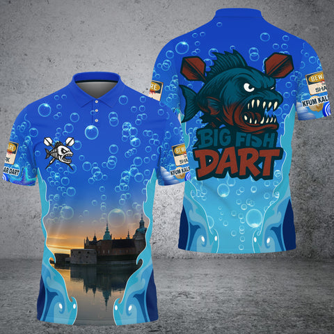 Maxcorners Darts Funny Shark Multicolor Options Personalized Name, Team Name 3D Shirt For Steven