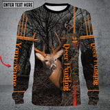 Maxcorners Personalized Name Deer Hunting Long Sleeve Shirt