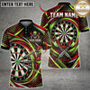 Maxcorners Darts Cyber Honeycomb Grid Glowing Swirl Lines Crossed Darts Target Board Graphic Multicolor Customized Name, Team Name 3D Shirts