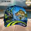 Maxcorners Fishing Skull Angler Blue Mahi Splash Personalized 3D Cap
