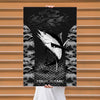 Maxcorners Tuna Fishing Black & White Camo Art Personalized Name 3D Poster