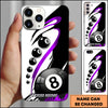 Maxcorners Billiards Black Gold 8 Ball Multicolor Personalized Name 3D Phone Case