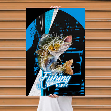 Maxcorners Walleye Fishing Dynamic Splash Art Personalized Name 3D Poster