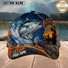 Maxcorners Fishing Blue Sunset Ocean Camo Personalized 3D Cap