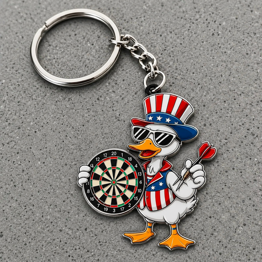 Maxcorners Darts Patriotic Uncle Sam Duck 3D Keychain And Ornament