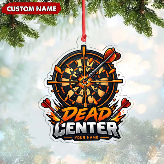 Maxcorners Darts Lover Dead Center Banner, Wooden Ship Wheel Crest, Target Board Anchor Personalized Name Ornament 2D Flat