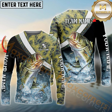Maxcorners Fishing Skin Water Custom Name & Team Name 3D Shirts