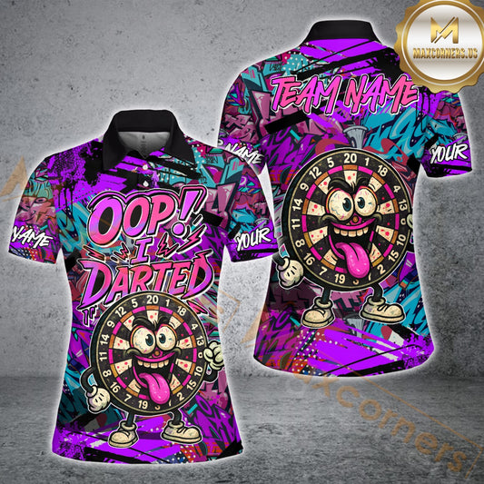 Maxcorners Darts Funny Graffiti Oop! I Darted Multicolor Customized Name, Team Name 3D Shirt For Women