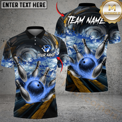 Maxcorners Bowling Drift Paint Splash Multicolor Customized Name, Team Name 3D Shirts