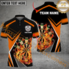 Maxcorners Darts Fire Flame Mutilcolor Options Personalized Name, Team Name 3D Polo Shirt