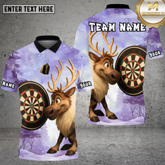 Maxcorners Reindeer Christmas Dartboard  Winter Multioptions Personalized Name, Team Name Unisex 3D Shirt (4 Colors)