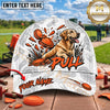 Maxcorners White Orange Pull Labrador Shotgun Trap Shooting Personalized Name 3D Cap