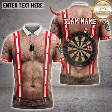 Maxcorners Darts Funny Body Red Suspenders Dartboard Personalized Name 3D Unisex Shirt