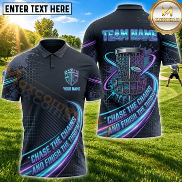 Maxcorners Disc Golf Neon Chain Basket Champion Personalized Name 3D Unisex Shirt